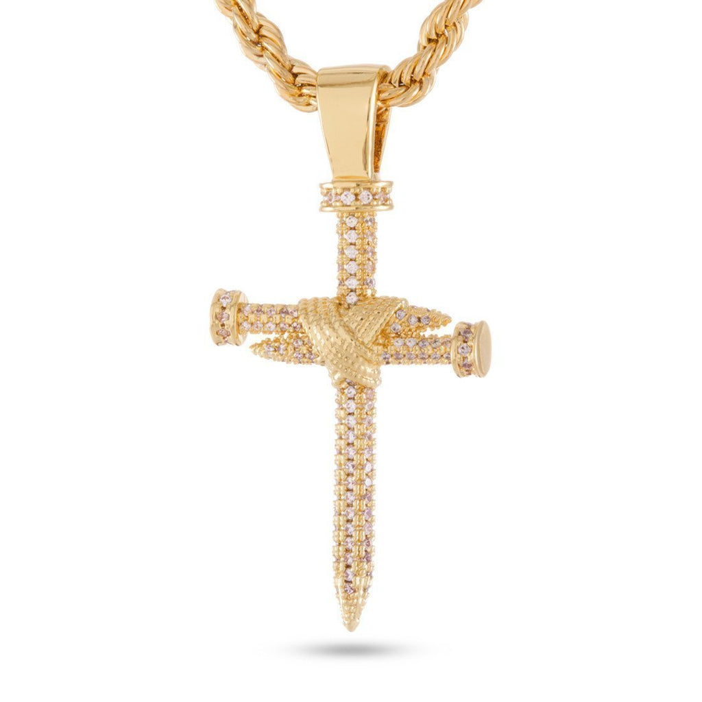 14K Gold / M Nail Cross Necklace NKX12407