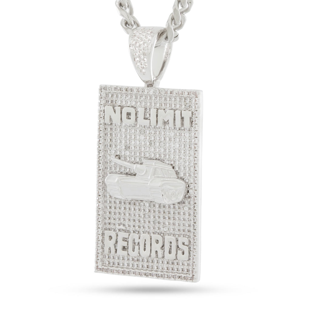 White Gold / 1" No Limit Records x King Ice - 98 Dynasty Dog Tag Necklace