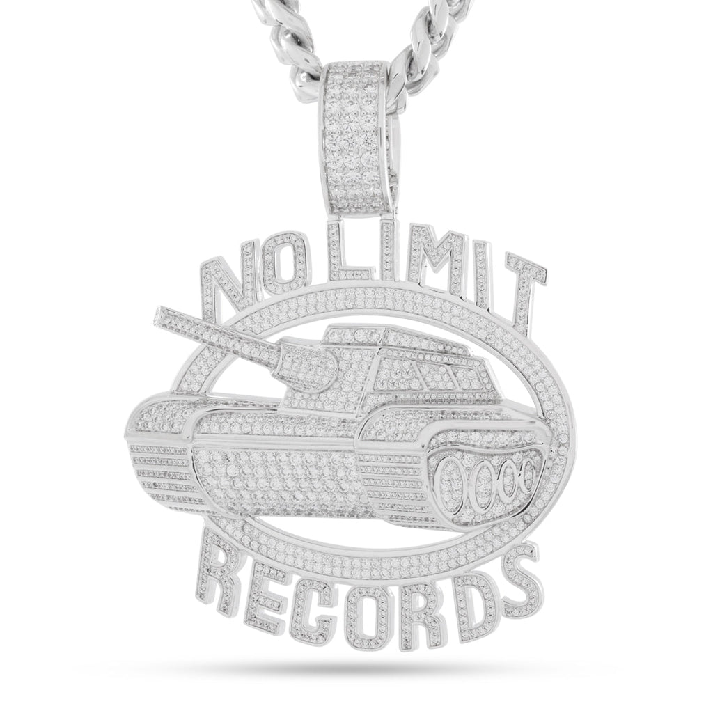 White Gold / 4.3" No Limit Records x King Ice - No Limit 98 Logo Necklace