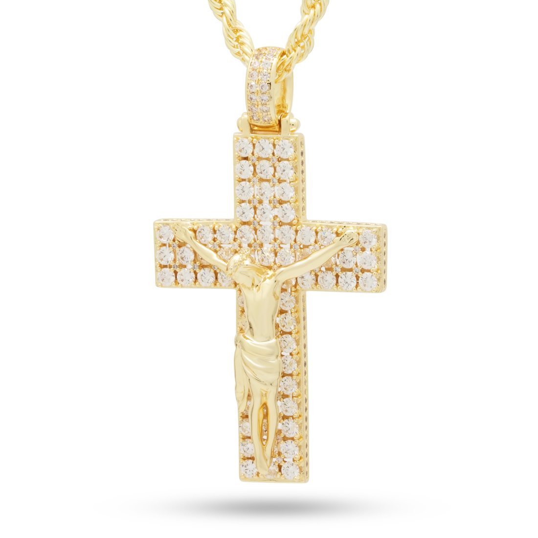 14K Gold / M Notorious B.I.G. x King Ice - Biggie Crucifix Necklace NKX14106