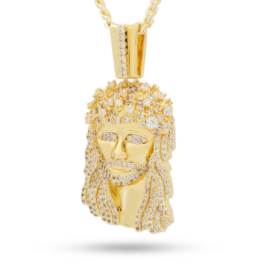 14K Gold / S Notorious B.I.G. x King Ice - Biggie Jesus Necklace NKX14120-Small