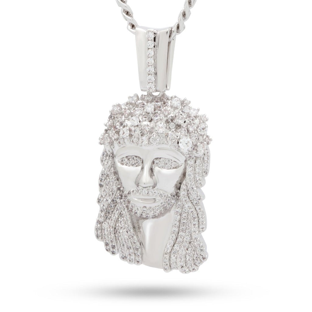 White Gold / S Notorious B.I.G. x King Ice - Biggie Jesus Necklace NKX14121-Small