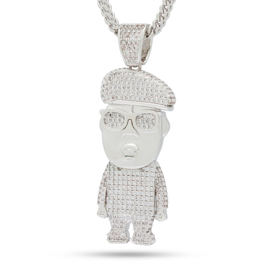 White Gold Notorious B.I.G. x King Ice - Biggie Sweater Necklace NKX14195