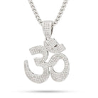 White Gold Om Necklace NKX14001