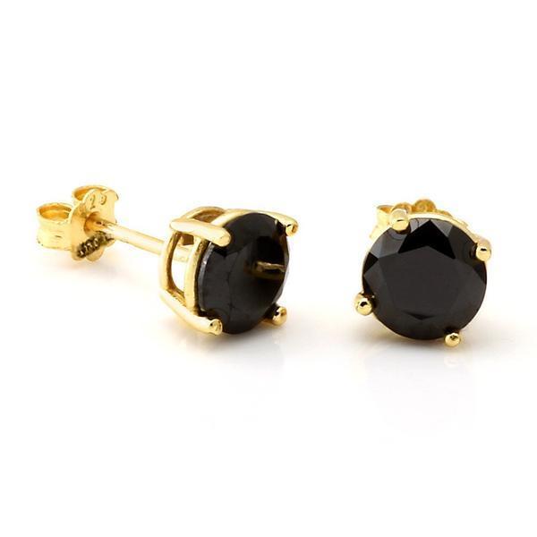 Onyx Brilliant Cut Stud Earrings