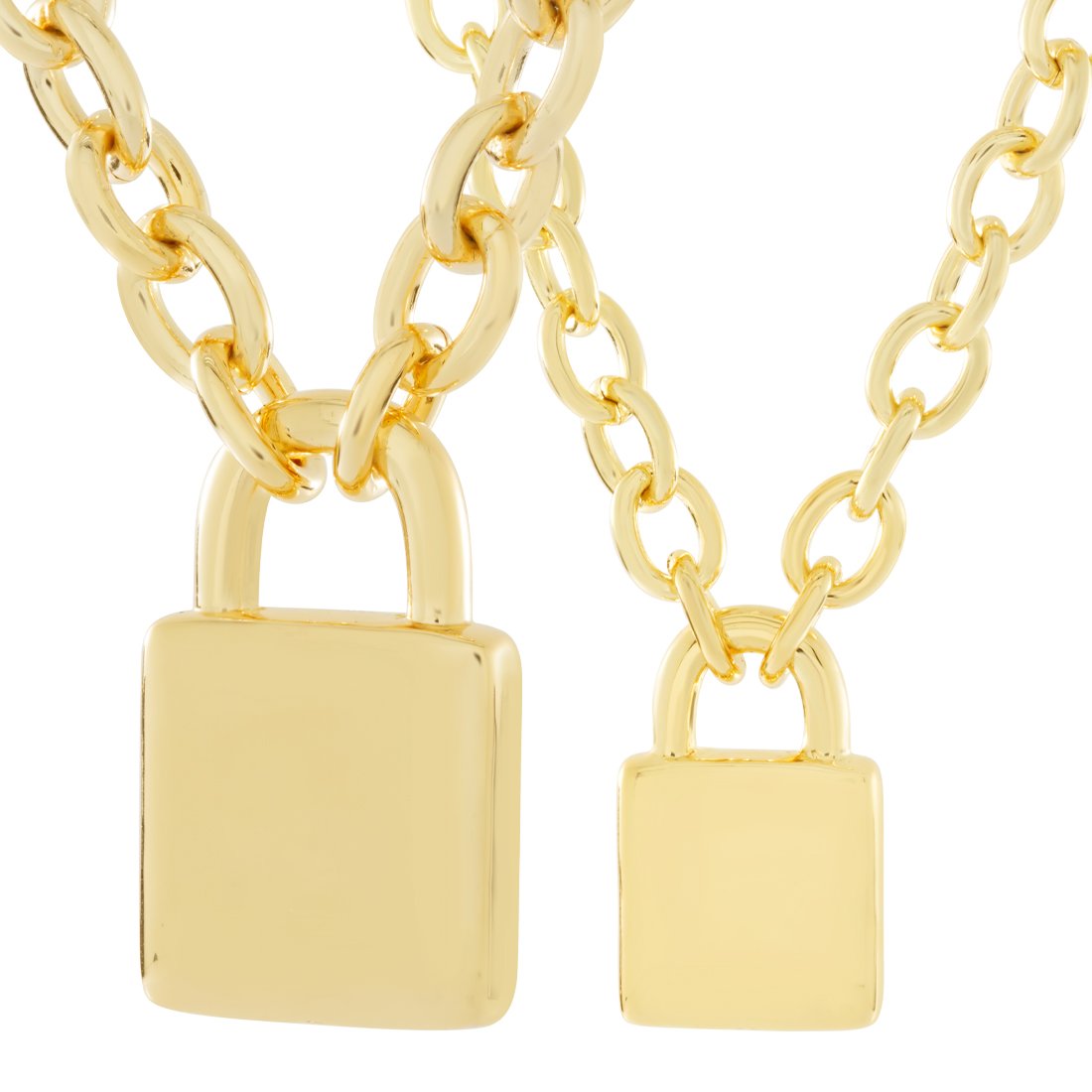 Padlock Necklace, Gold Gold Plated Brass, Women