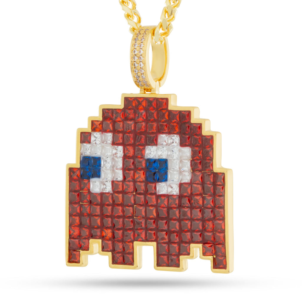 Gold Plated / 14K Gold / 1.7" Pacman x King Ice | Blinky Necklace