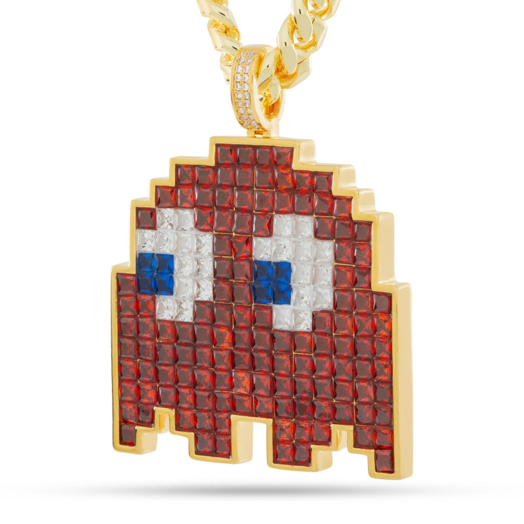 Gold Plated / 14K Gold / 2.4" Pacman x King Ice | Blinky Necklace