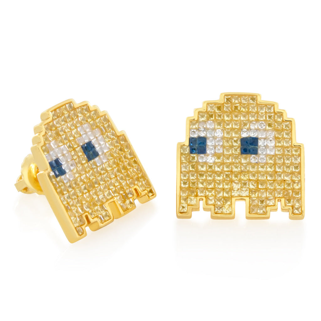Sterling Silver / 14K Gold / 15mm Pacman x King Ice - Clyde Earrings