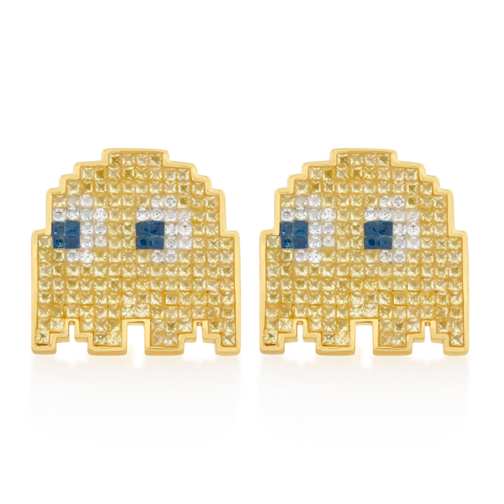Sterling Silver / 14K Gold / 0.6" Pacman x King Ice - Clyde Earrings