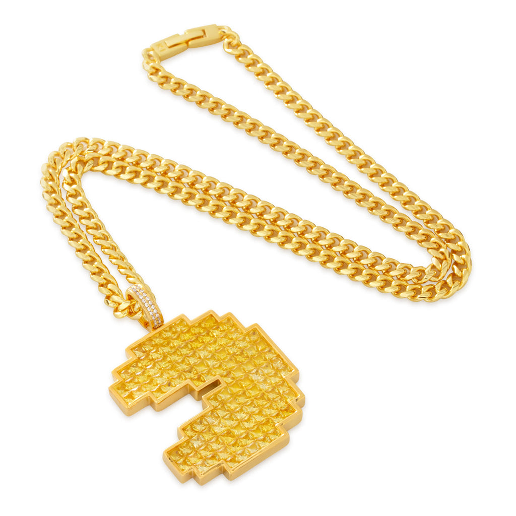 Gold Plated / 14K Gold / 2.3" Pacman x King Ice | Pacman Necklace