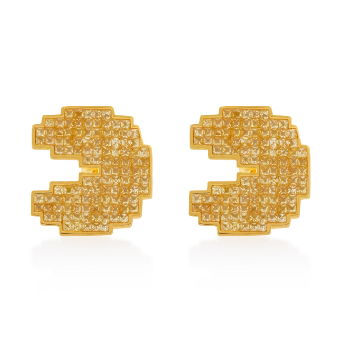 Sterling Silver / 14K Gold / 14mm Pacman x King Ice - Pacman Stud Earrings