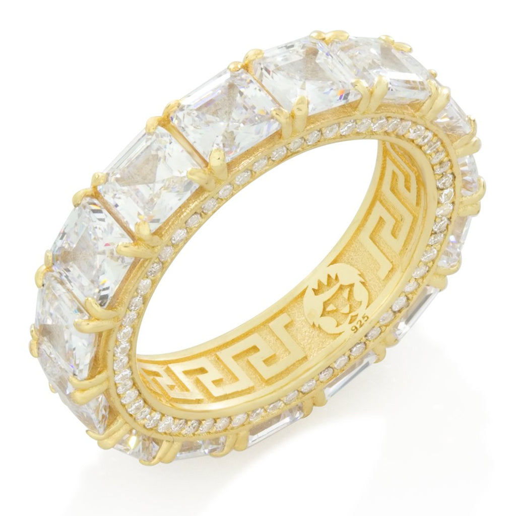 Sterling Silver / 14K Gold / 7 Princess-Cut Ring