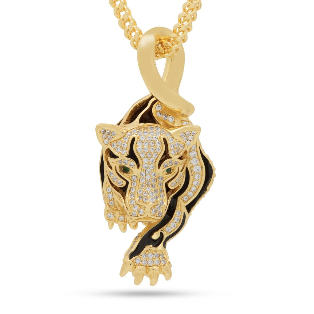 14K Gold / M Prowl Panther Necklace NKX14182-Gold
