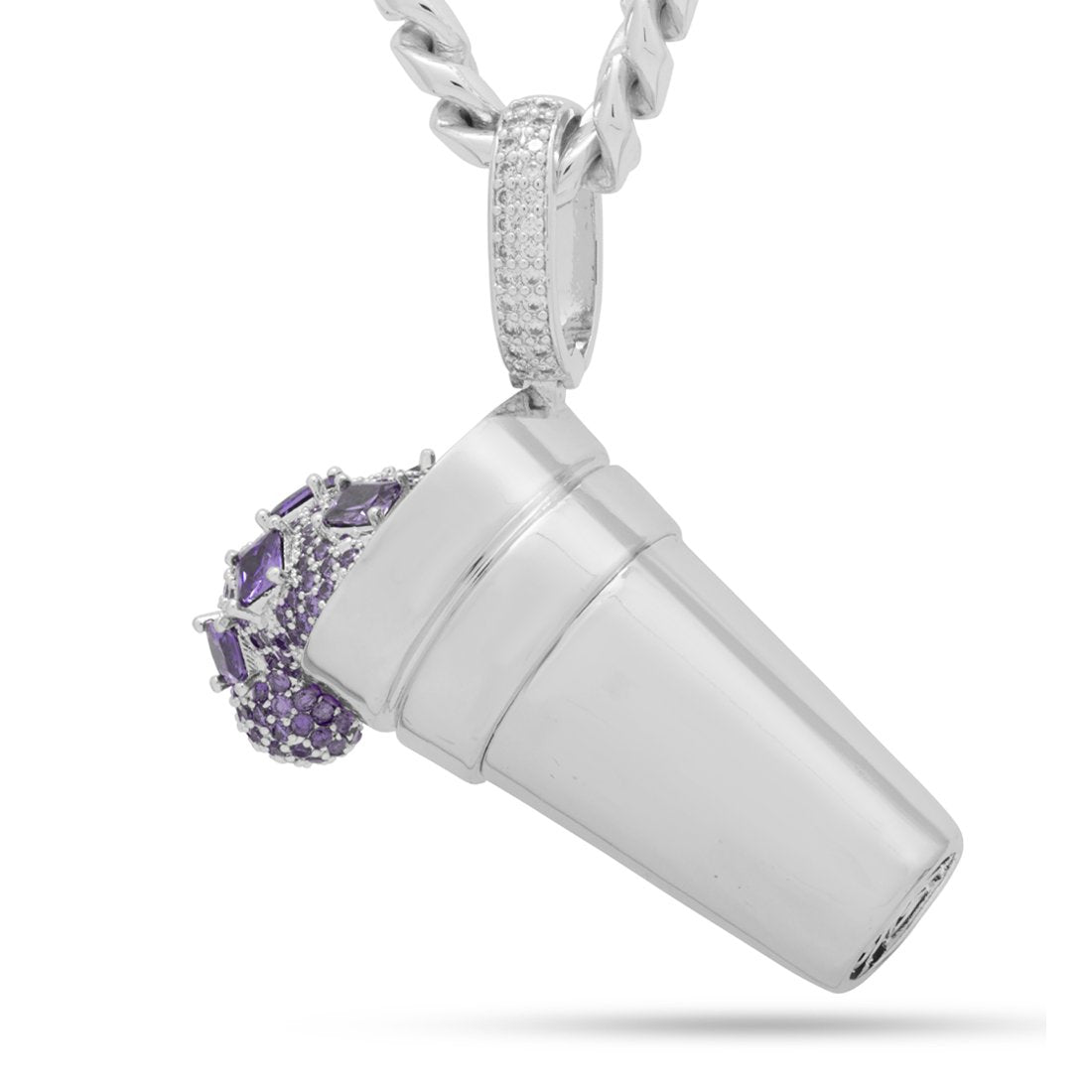 White Gold / XL Snoop Dogg x King Ice - Purple Drank Necklace NKX14276-Silver