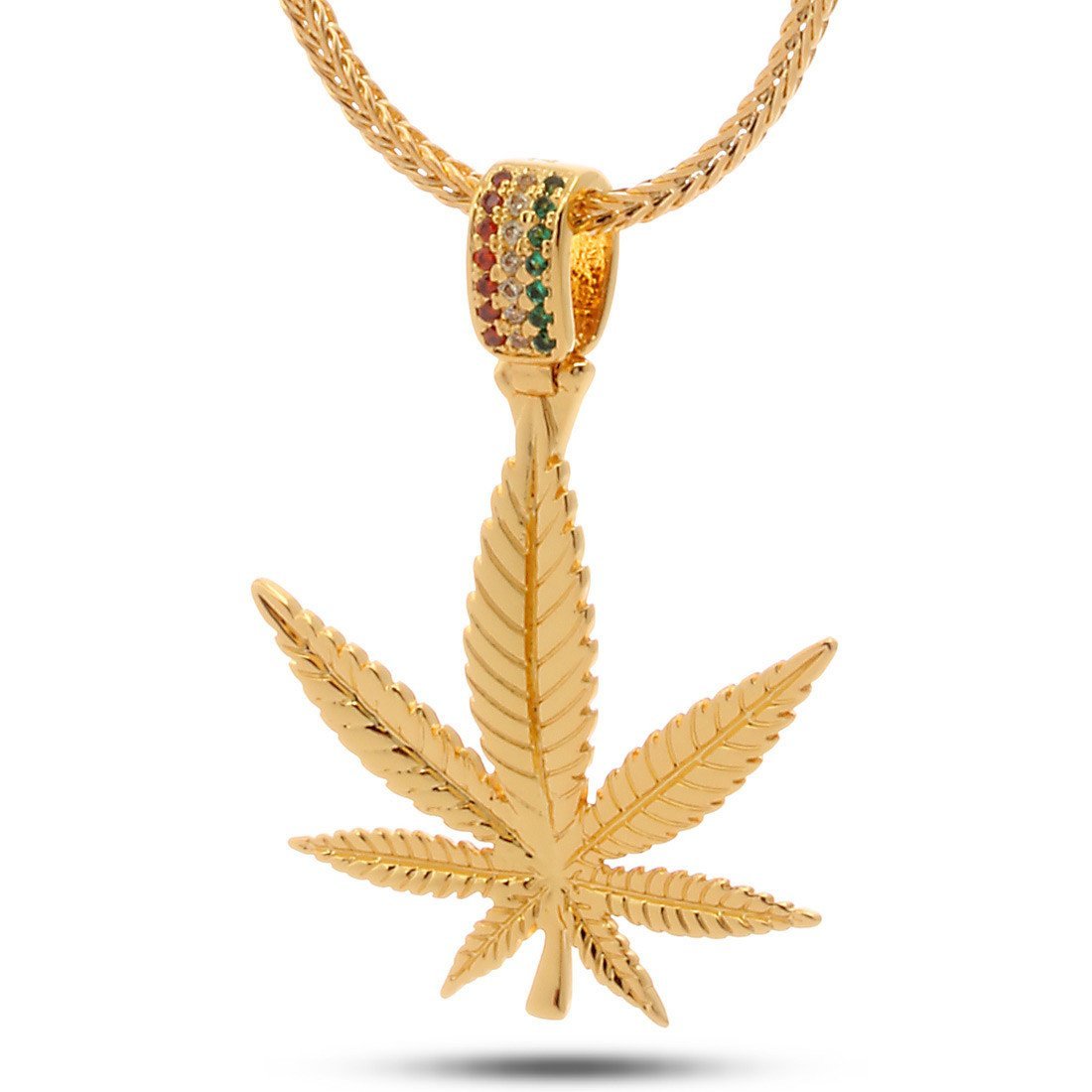 14K Gold / S Snoop Dogg x King Ice - Weed Leaf Necklace NKX11470