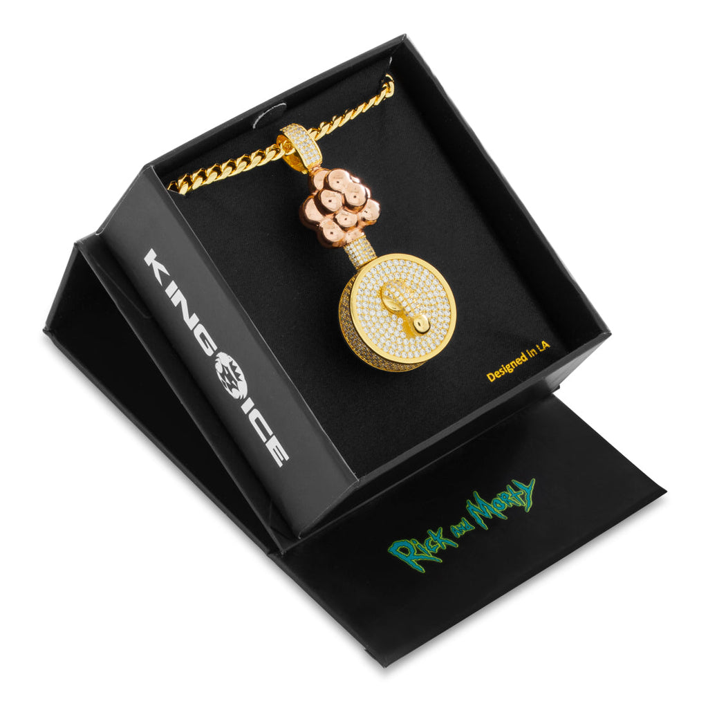 14K Gold / 2.6" Rick and Morty x King Ice - LE Plumbus Necklace