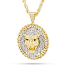 14K Gold Roaring Lion Medallion Necklace NKX14002