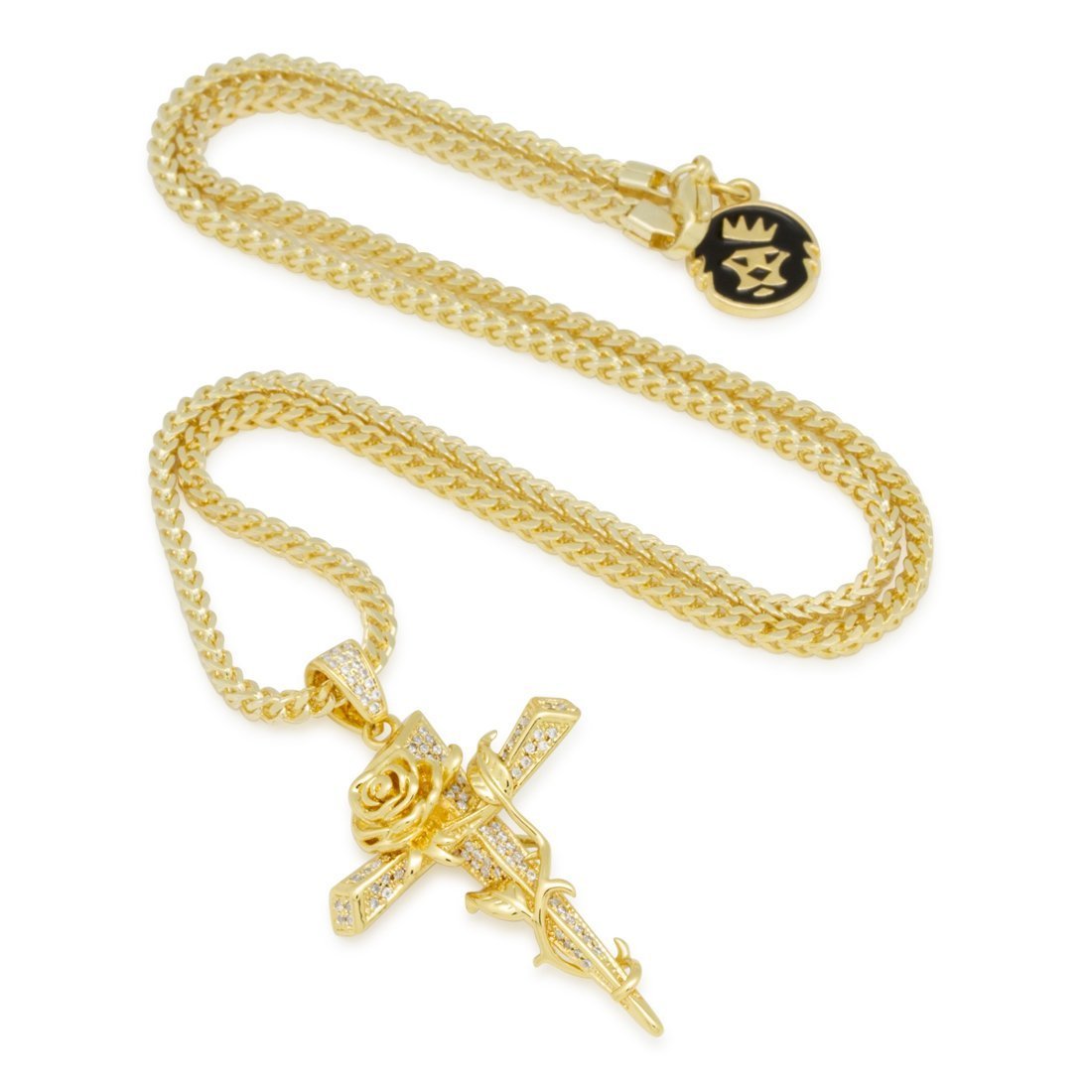 Rose Thorned Cross Necklace Necklaces King Ice