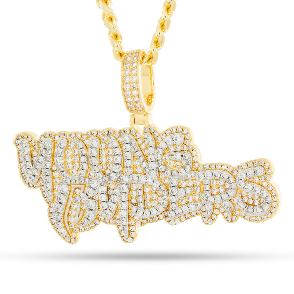 Gold Plated / 14K Gold / 1.7" Ruff Ryders x King ice - Young Ryders Necklace