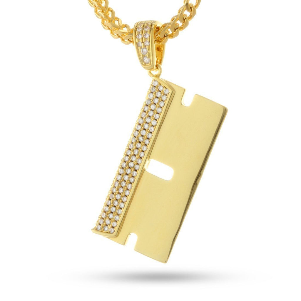 14K Gold RZR Blade Necklace NKX12020-GOLD