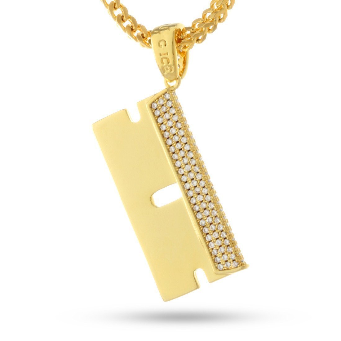 Bling Jewelry Men's Razor Blade Dog Tag Necklace