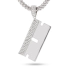 White Gold RZR Blade Necklace NKX12020-Silver