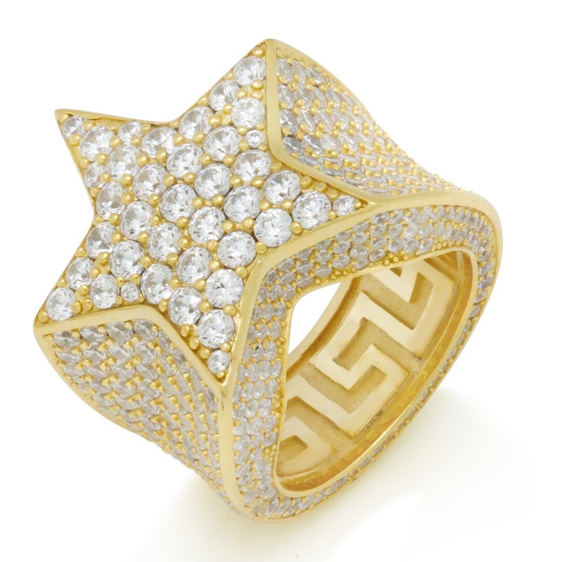Premium Star Dome Chunky Ring in 14k Real Yellow Gold – NORM JEWELS