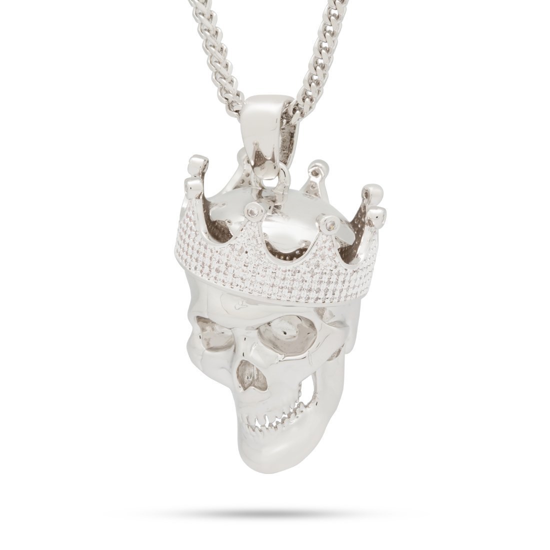 White Gold Skull King Necklace NKX14005