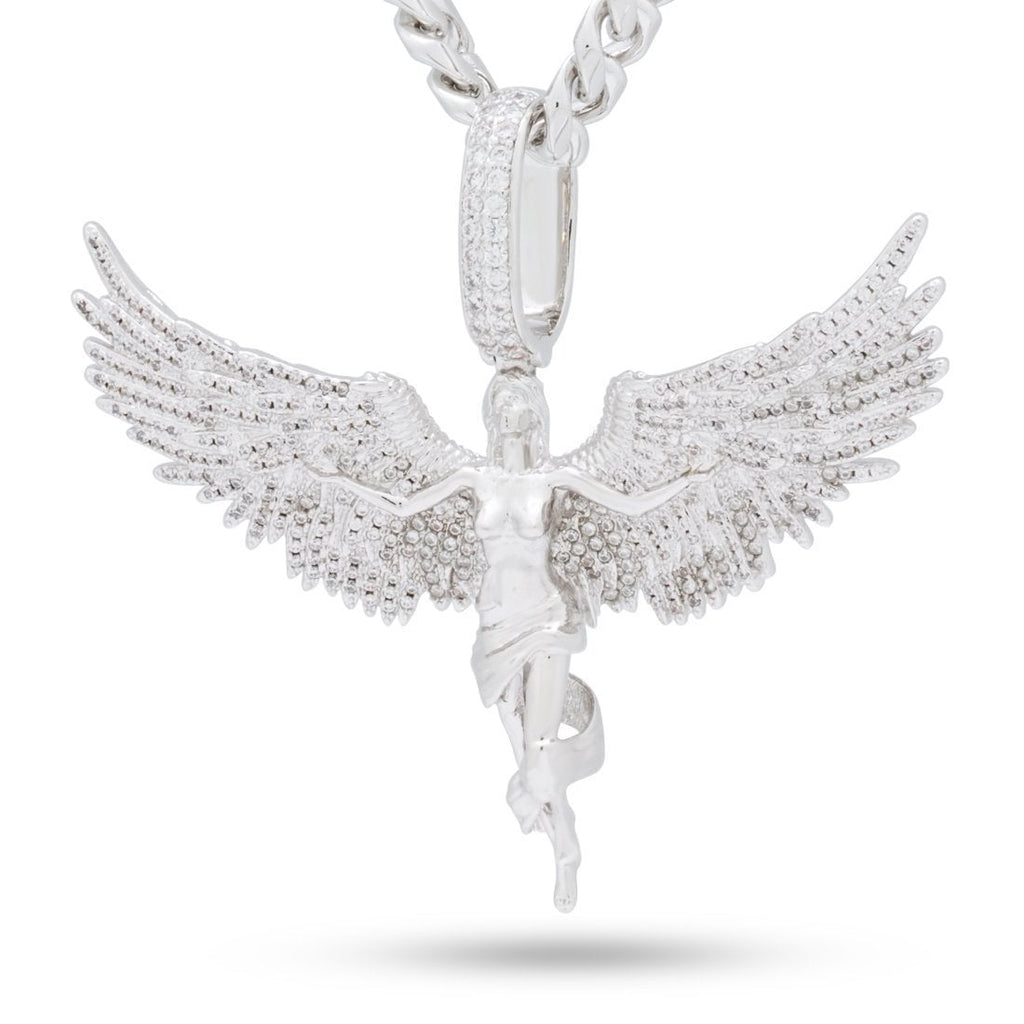 White Gold / XL Soaring Angel Necklace NKX14090