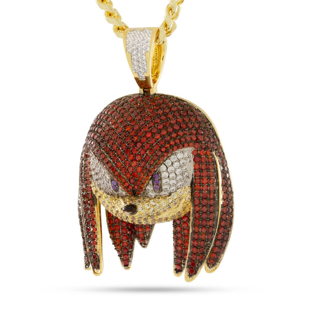 Gold Plated / 14K Gold / M Sonic the Hedgehog x King Ice - Knuckles Necklace NKX14364