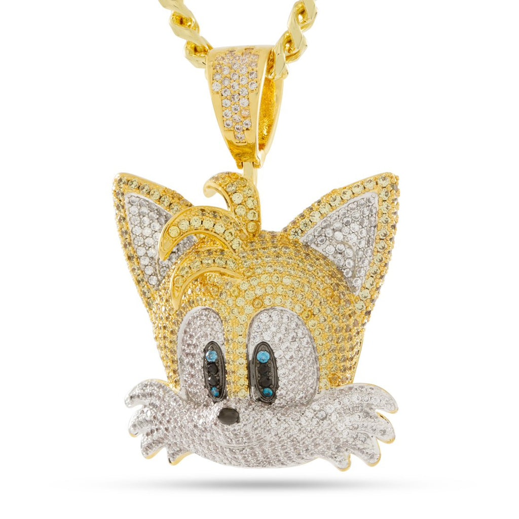 Gold Plated / 14K Gold / L Sonic the Hedgehog x King Ice - Tails Necklace NKX14363
