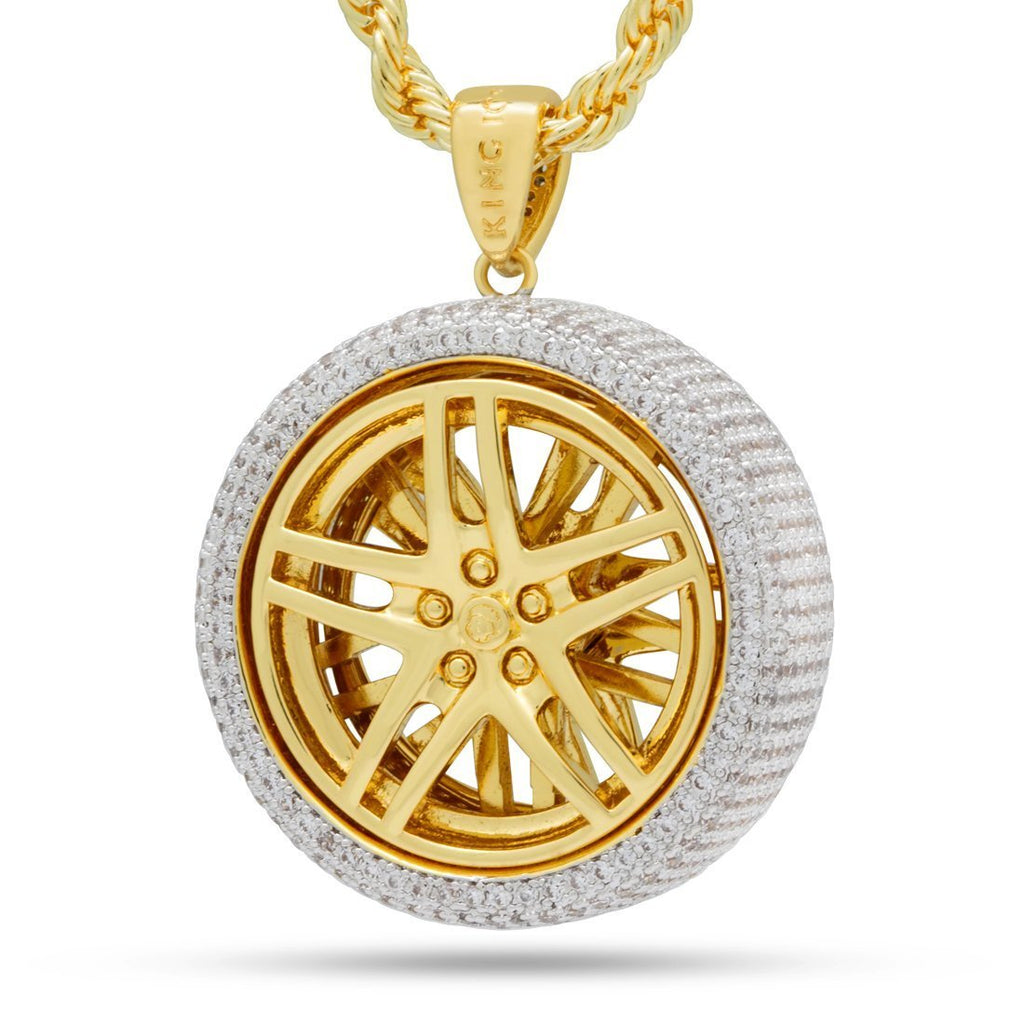 Two-Tone / M Spinning Rims Necklace NKX14021