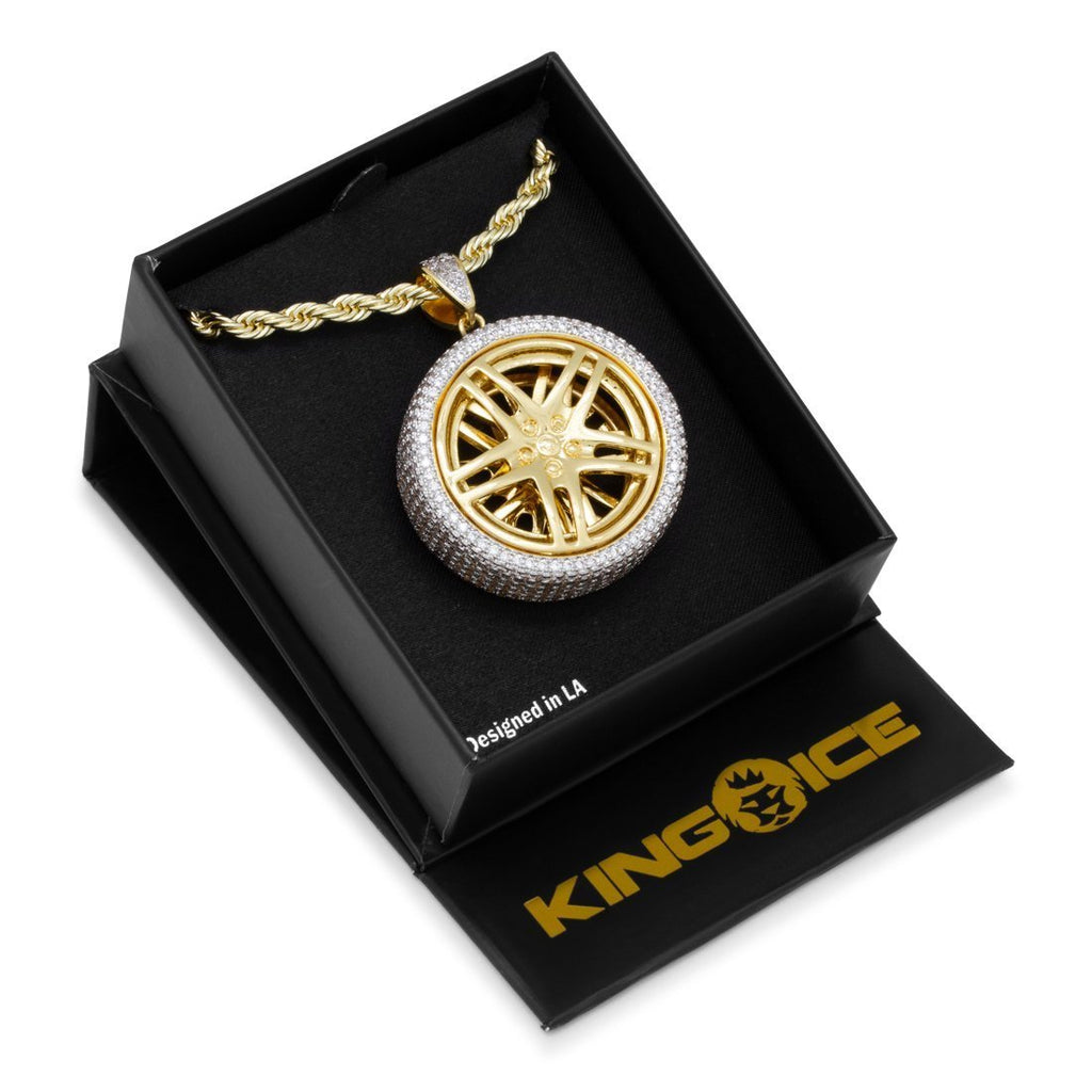 Two-Tone / M Spinning Rims Necklace NKX14021