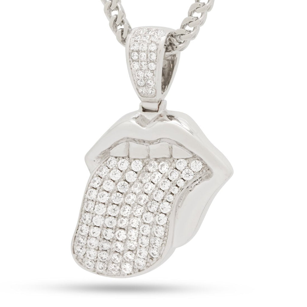 White Gold / M Tongue of Desire Necklace NKX12355-Silver