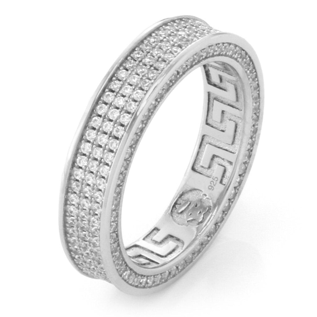 Sterling Silver / White Gold / 7 Triple-Row Infinity Ring RGX11829-Silver-7