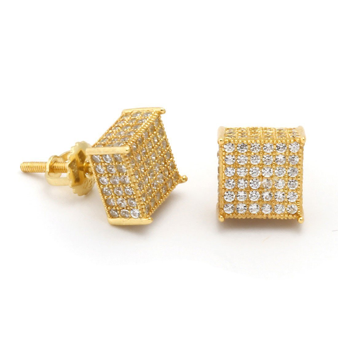 Triple Row Stud Earrings