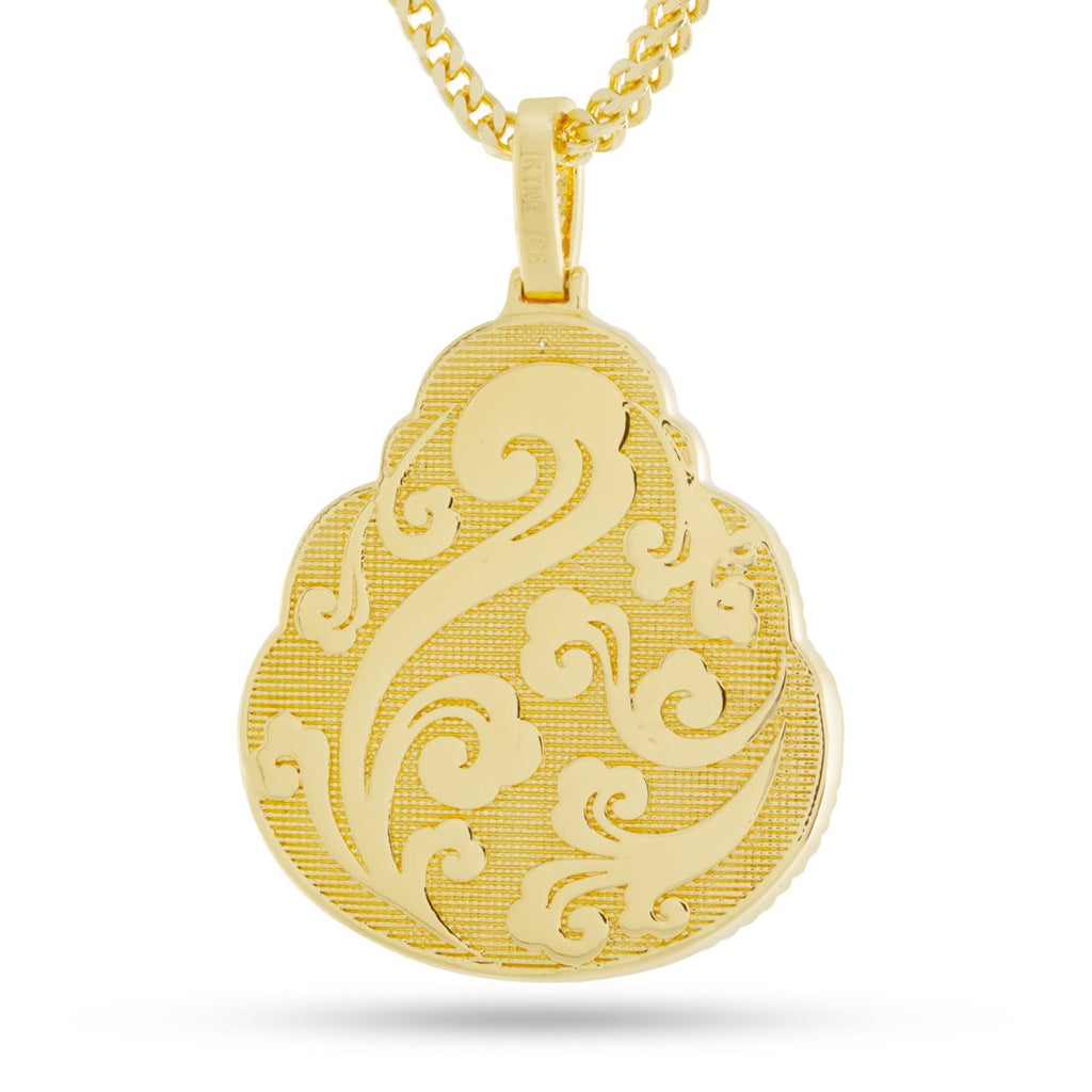 14K Gold / 2.1" Turquoise Buddha Necklace NKX12669