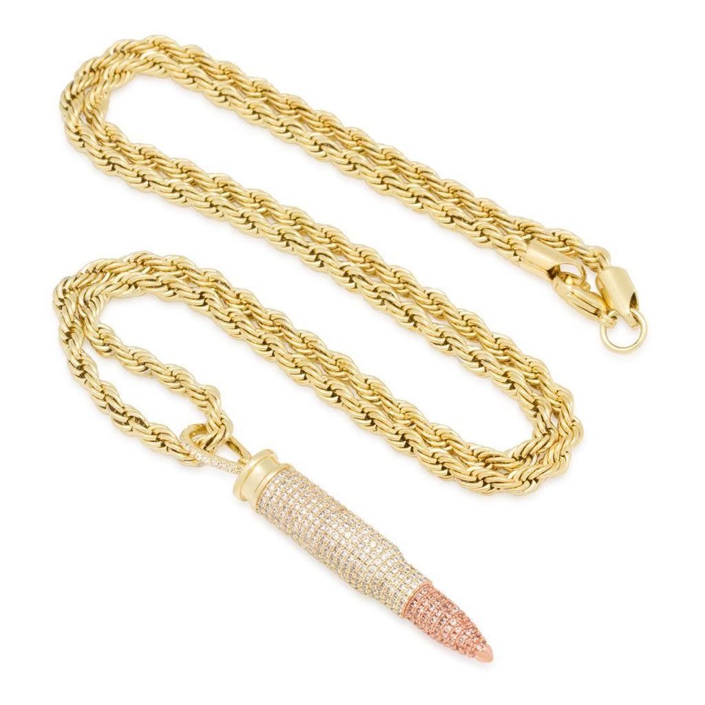 14K gold Two-Tone .223 Caliber Bullet Necklace NKX13201